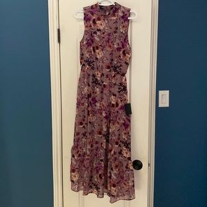Lulus size S In My Dreams Mauve Floral Print Midi Dress
